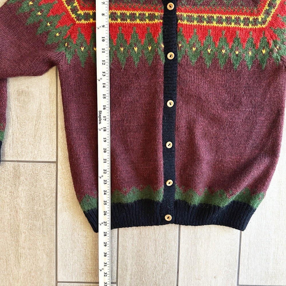 The Alpaca Connection Button Cardigan Large? Fair Isle Handmade Peru Alpaca Wool - Picture 10 of 11